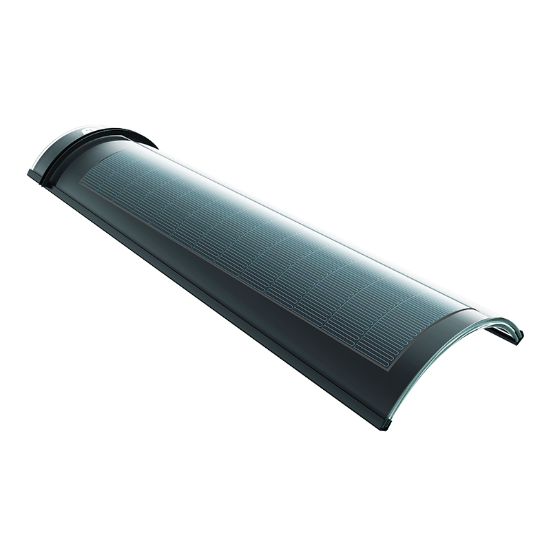 Single curved solar tile